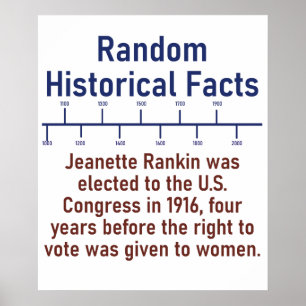 Póster Jeanette Rankin Fue Elegida - Historia