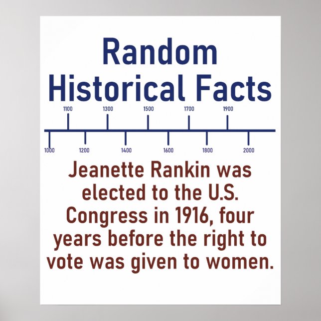 Póster Jeanette Rankin Fue Elegida - Historia (Frente)