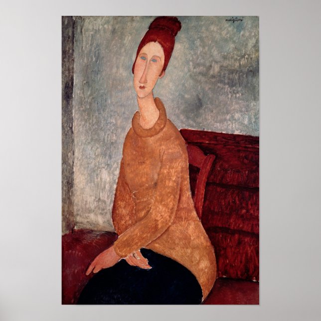 Póster Jeanne Hebuterne en un jumper amarillo, 1918-19 (Frente)