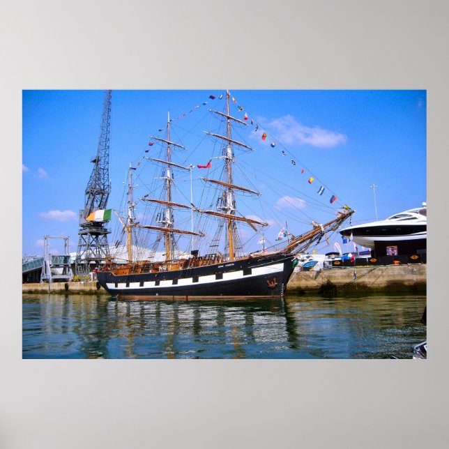 Póster "Jeannie Johnston" Tall ship, mascarón (Frente)