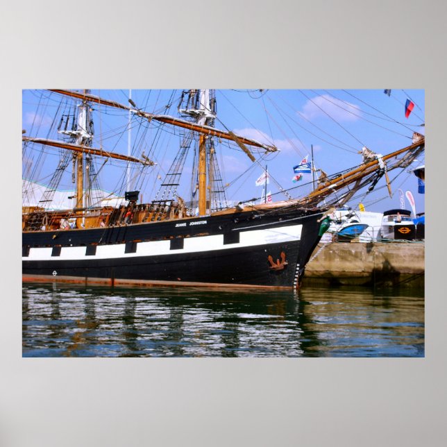 Póster "Jeannie Johnston" Tall ship, mascarón (Frente)