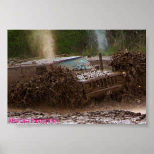 Póster Jeep del fango