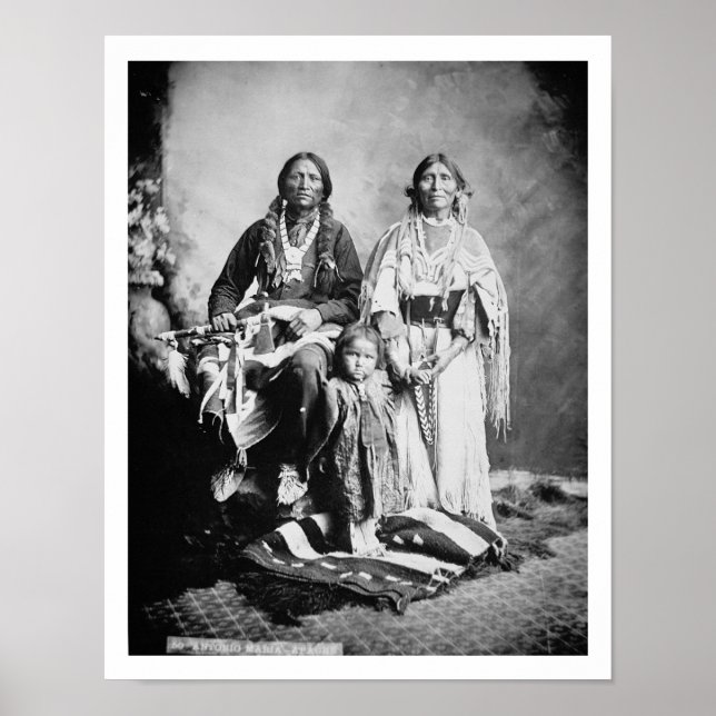 Póster Jefe Apache Antonio Maria con su familia, 1897 ( (Frente)