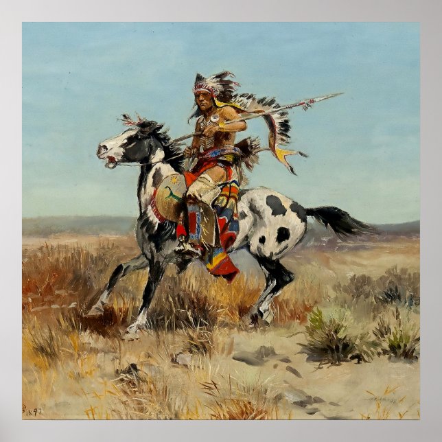 Póster “Jefe Dakota” por Charles M Russell (Frente)