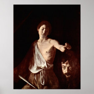 Póster Jefe de Caravaggio-The de la medusa, Tondo