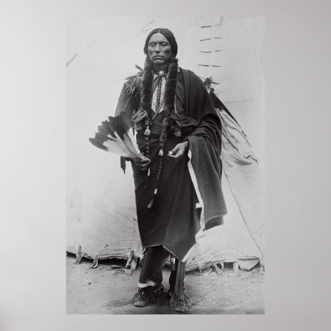 Póster Jefe de la Comanche Warrior Quanah Parker c. 1885 (Frente)