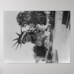 Póster Jefe de la estatua de la libertad en el parque de