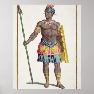 Póster Jefe de los Hondurans, 1780 (grabado coloreado)