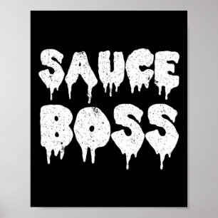 Póster Jefe de Salsa Chef Bbq Cocina Comida Humorística