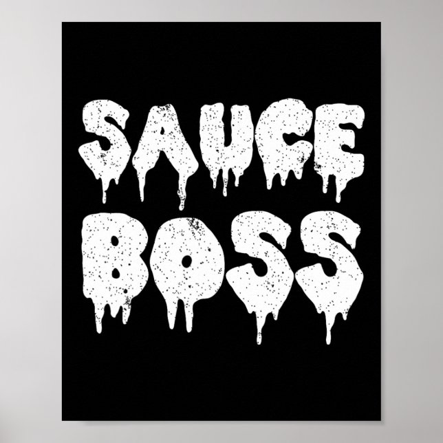 Póster Jefe de Salsa Chef Bbq Cocina Comida Humorística  (Frente)