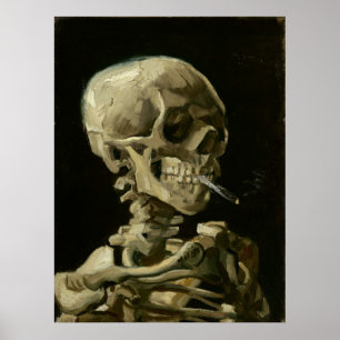 Póster Jefe de Skeleton con cigarrillo por Van Gogh