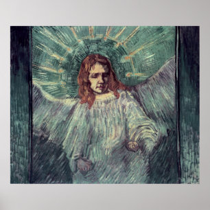 Póster Jefe de un ángel, después de Rembrandt, 1889