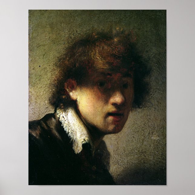 Póster Jefe de un joven o autorretrato, 1629 (Frente)