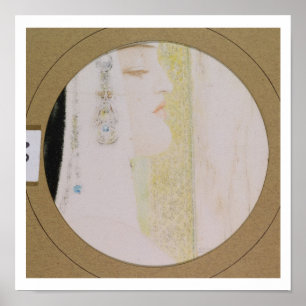 Póster Jefe de una mujer, c.1908 (pastel sobre papel)