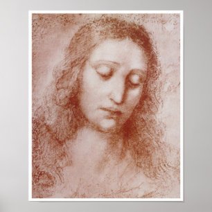 Póster Jefe de una mujer, Leonardo da Vinci, 1510