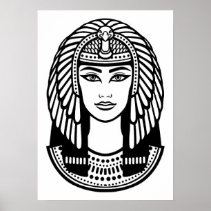 Póster Jefe del ilustracion Cleopatra