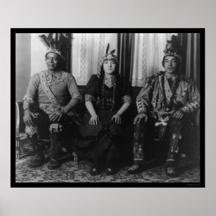 Póster Jefe indio y familia 1923 de Mohegan
