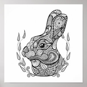 Póster Jefe inspirado del conejo en la guirnalda 2