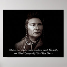 Póster Jefe Joseph del indio norteamericano Nez Perce