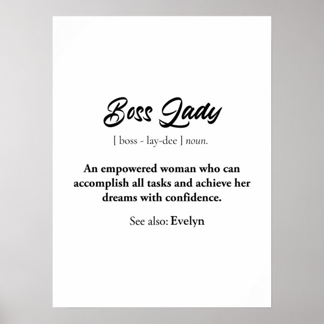 Póster Jefe Lady Mug - Duelo de mujer empoderada, confian (Frente)