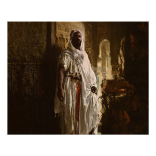 Póster Jefe moro Pintura de arte africano Retrato