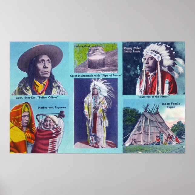 Póster Jefe Multnomah, Capitán Som-Kin (Frente)