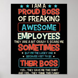 Póster Jefe Orgulloso Divertido Agradecimiento Empleado O