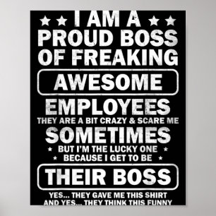Póster Jefe Orgulloso Divertido Agradecimiento Empleados 