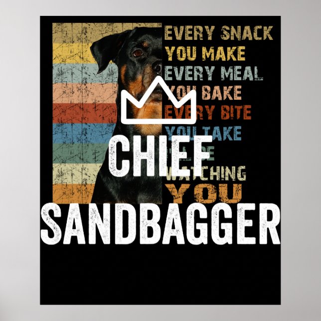 Póster Jefe Sandbagger Golf Meme Bjj Chess Sandbag (Frente)