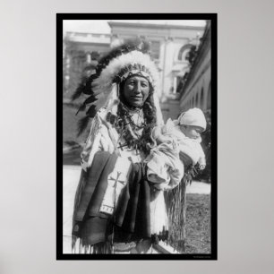 Póster Jefe Sioux Crow y Baby 1929