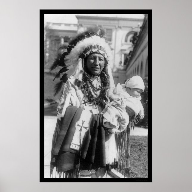 Póster Jefe Sioux Crow y Baby 1929 (Frente)