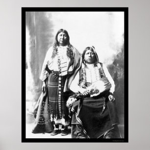 Póster Jefe y esposa india de Tonkawa 1884