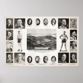 Póster Jeff Willard vs Jack Dempsey Fight Poster en 1919