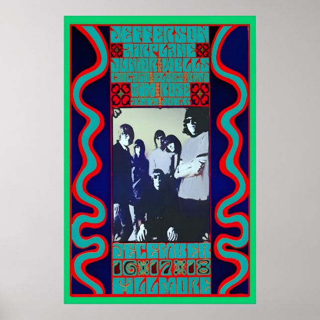 Póster Jefferson airplane 1966 Concert Poster re-Print 1 (Frente)