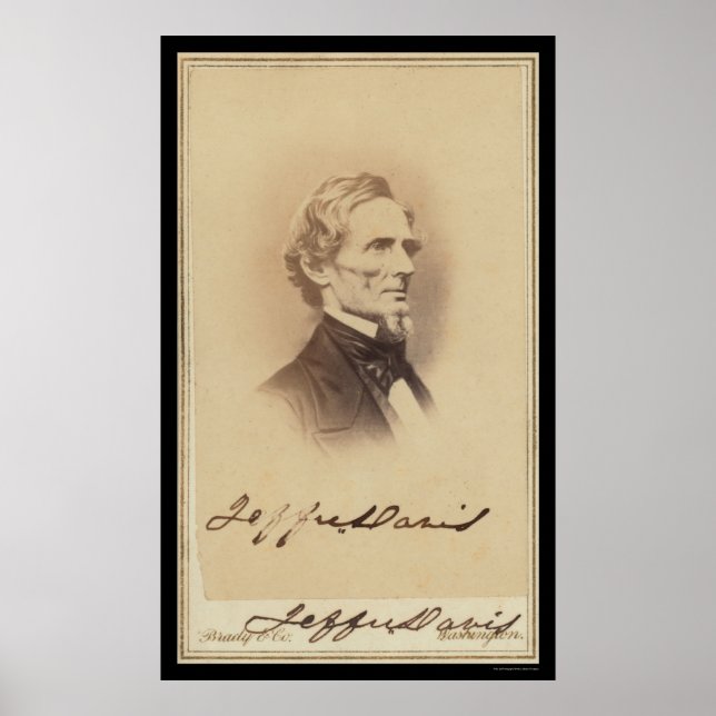 Póster Jefferson Davis Signed Card 1860 (Frente)