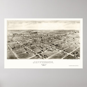 Póster Jefferson, OH Panoramic Map - 1901