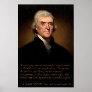 Póster Jefferson sobre el Gobierno y el Poster de Educaci