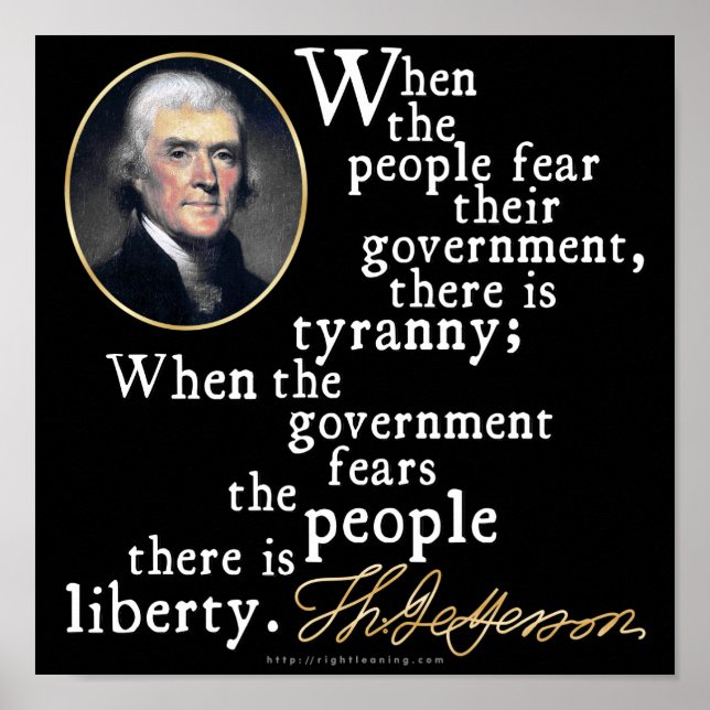 Póster Jefferson Tyranny-Liberty Quote (Frente)