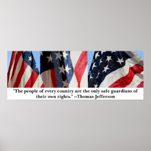 Póster Jefferson y la bandera