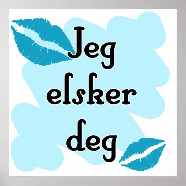 Póster Jeg elsker deg - Noruego - Me encanta (Frente)