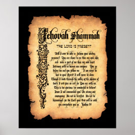 Póster Jehová Shammah, Señor nuestro proveedor: Nombres d