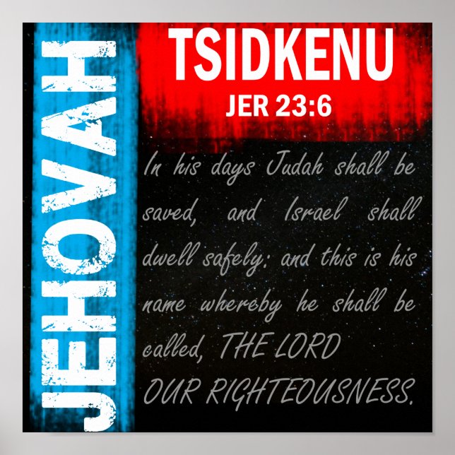 Póster Jehová Tsidkenu - El Señor Nuestra Justicia (Frente)