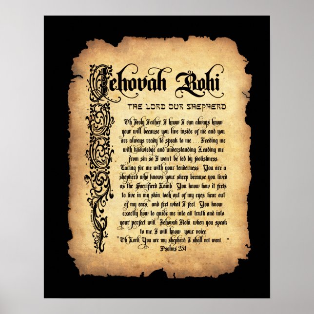 Póster Jehovah Rohi, Lord our Shepherd: Names of God (Frente)