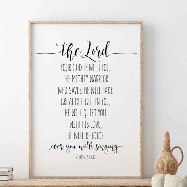 Póster Jehovah Tu Dios Está Contigo, Zefhanías 3:17 (Subido por el creador)