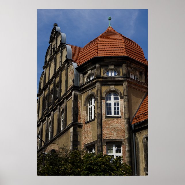 Póster Jelenia Góra Architecture Print - Red Roof Turret (Frente)