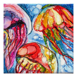 Póster Jellies flotantes