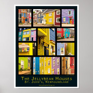 Póster Jelly Bean Houses of St John's, NL, Canadá