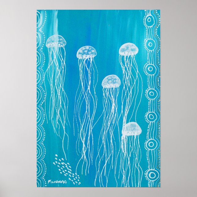 Póster Jelly Fish Dreaming por Mundara Poster (Frente)