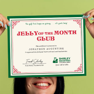 Póster Jelly of the Month Certificate