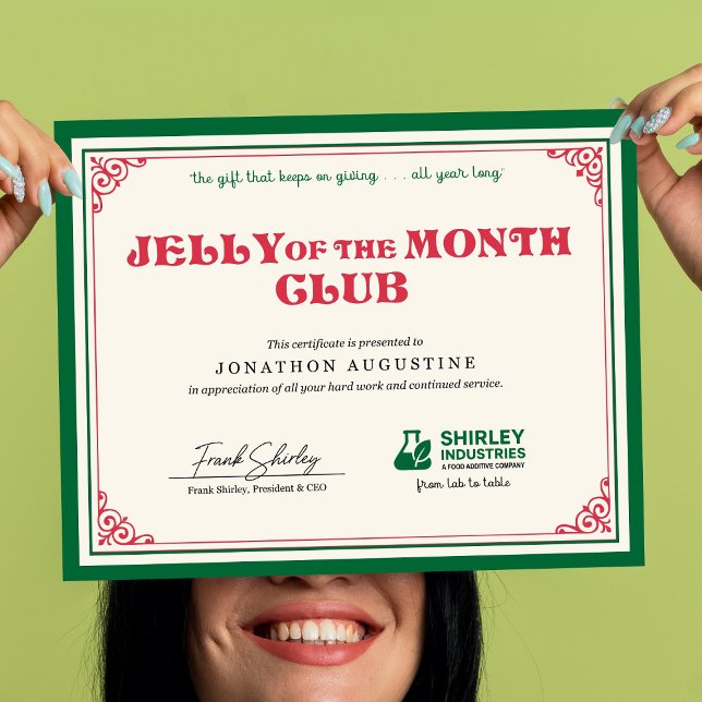 Póster Jelly of the Month Certificate (Subido por el creador)